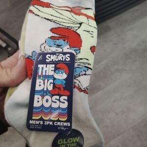 Men's Crew Socks - White and Red